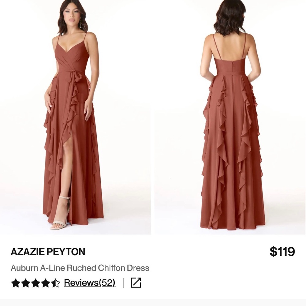 Azazie Auburn Ruffled Dress